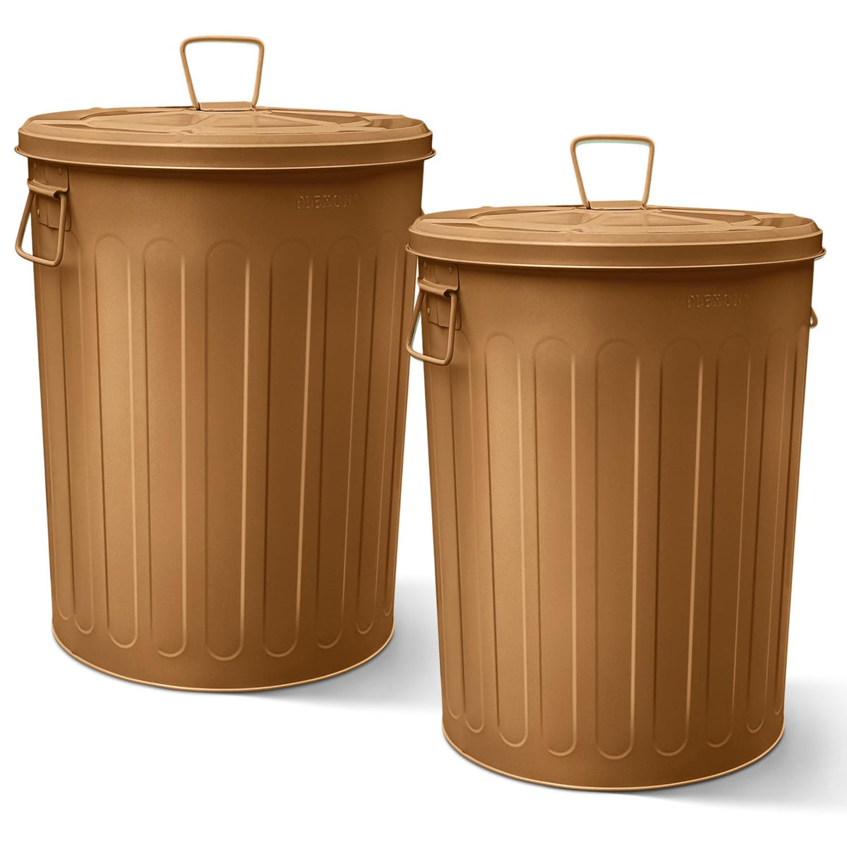 Plexon Large Metal Trash Can with Lid 20 Gallon, Decorative Outdoor Trash Can Heavy Duty Galvanized