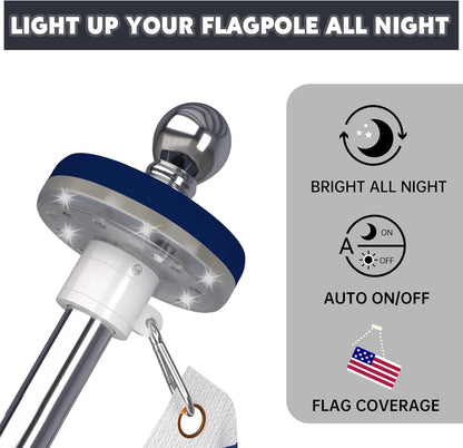 ZMTECH 2PC Flag Pole Light Solar Powered, Waterproof Solar Flag Pole Light for 5-10FT Flag Poles