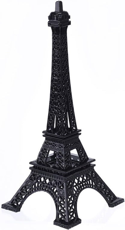 ESHATO Black Metal Eiffel Tower Statue, 7inch Decorative Figurine Replica Stand Holder for Cake