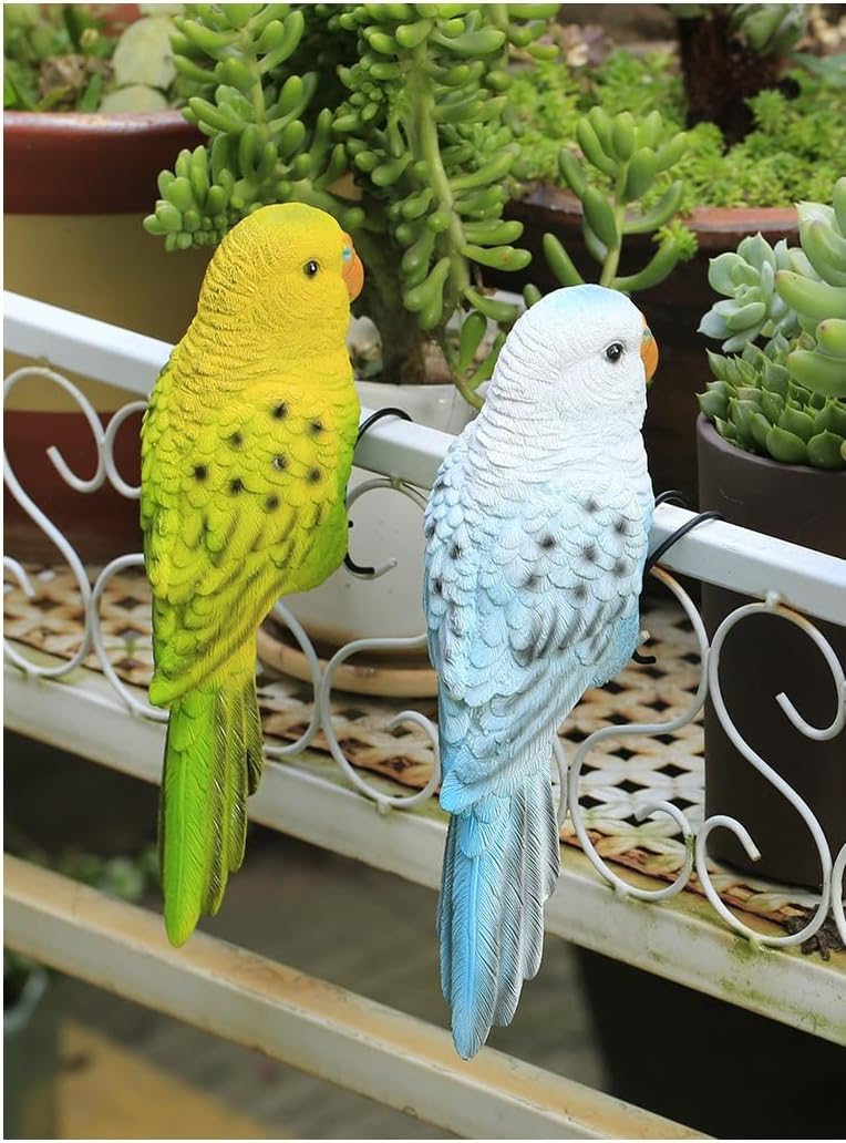 Realistic Parrot Sculpture Resin Hanging Parrots Garden Statues Lifelike Bird Figurines Landscape