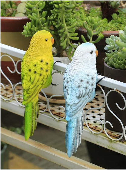 Realistic Parrot Sculpture Resin Hanging Parrots Garden Statues Lifelike Bird Figurines Landscape