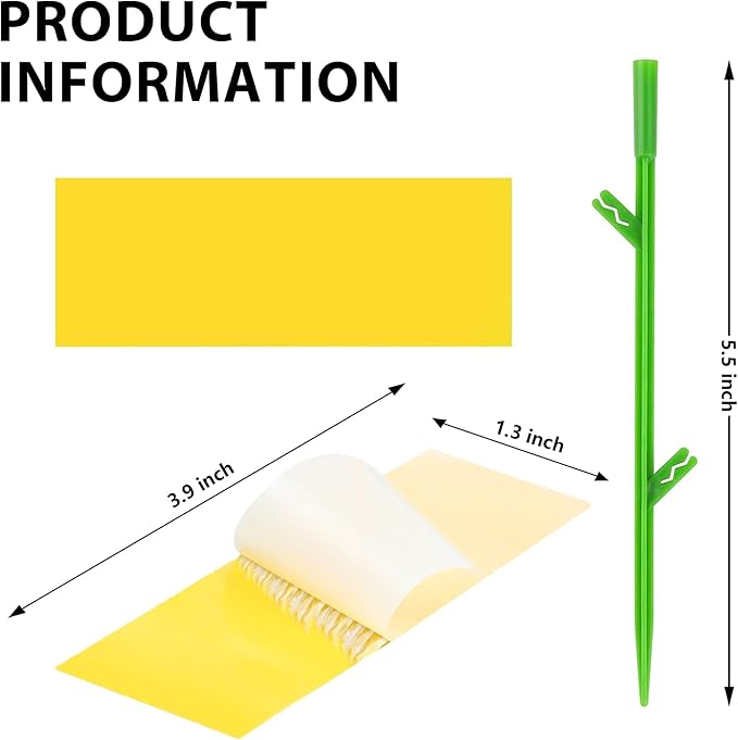 60PCS Yellow Sticky Traps for Gnats Fungus Gnat Traps for House Indoor Fruit Fly Traps for