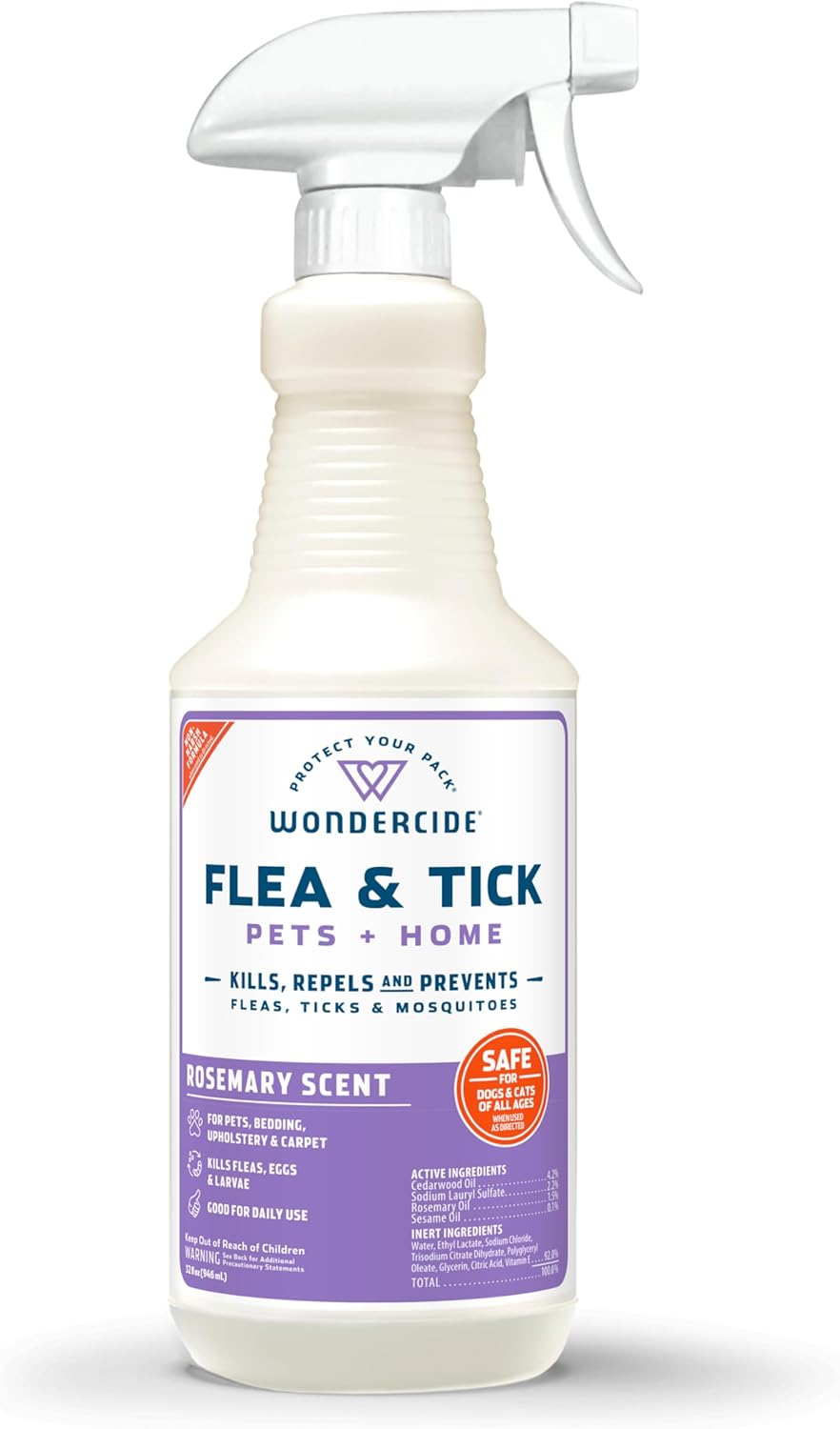 Wondercide - Flea, Tick & Mosquito Spray for Dogs, Cats, and Home - Flea and Tick Killer, Control