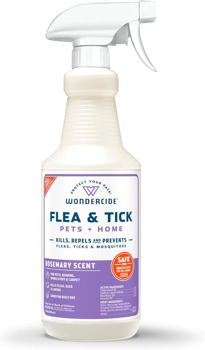 Wondercide - Flea, Tick & Mosquito Spray for Dogs, Cats, and Home - Flea and Tick Killer, Control