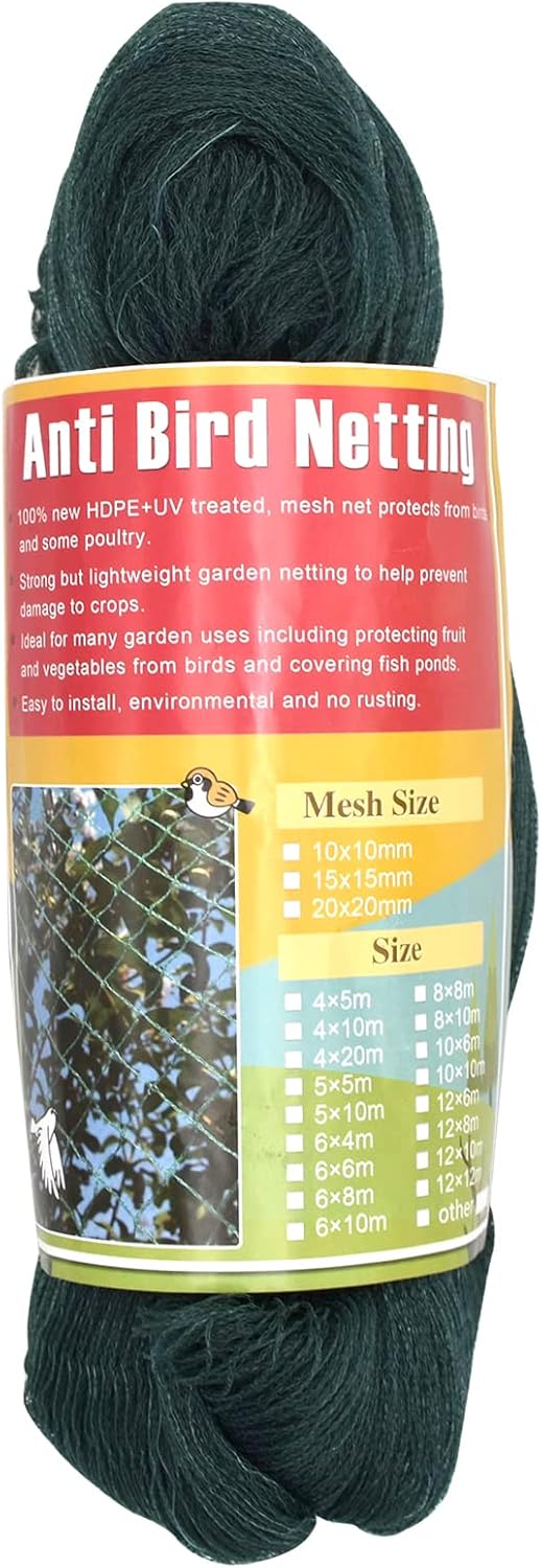 Bird Netting 50'x50' with 1" Square Mesh Bird Net Garden Netting for Chicken Coop, Aviary, Deer