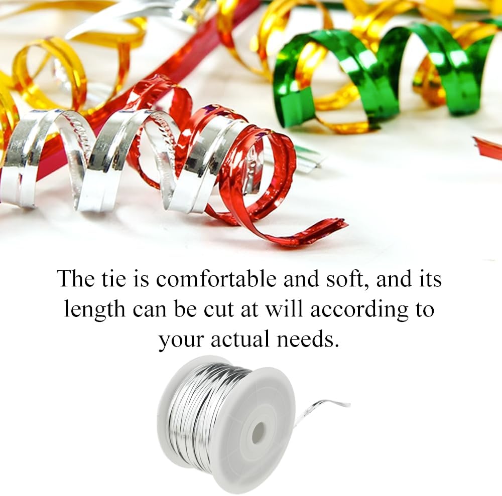 HAHIYO 100Yards/300Feet/91M Silver Metal Twist Ties Bread Candy Coffee Bag Ties Plant Garden Twist
