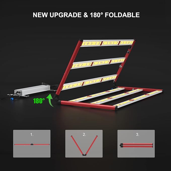 AGLEX 600W LED Grow Lights, Full Spectrum Grow Light with UV IR, Daisy Chain Plant Bar Style Grow