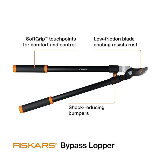 Fiskars 28" Loppers for Tree Trimming, Heavy Duty, Rust-Resistant Sharp Bypass Steel Blade Loppers