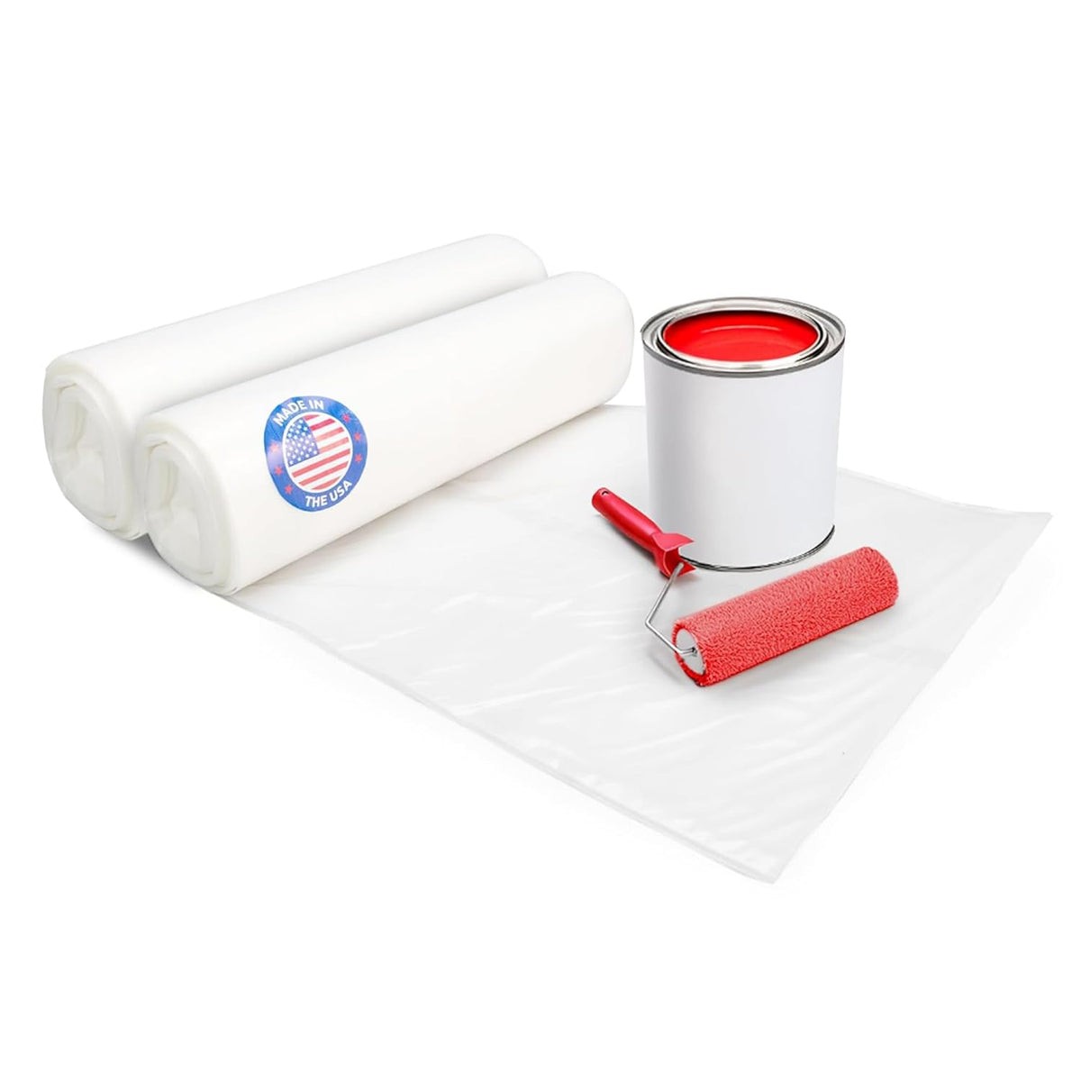 Plastic Sheeting 4 mil, 4' x 50' (200 sq.ft.), Pack of 2 - Thick Semi-Clear Plastic Sheeting for