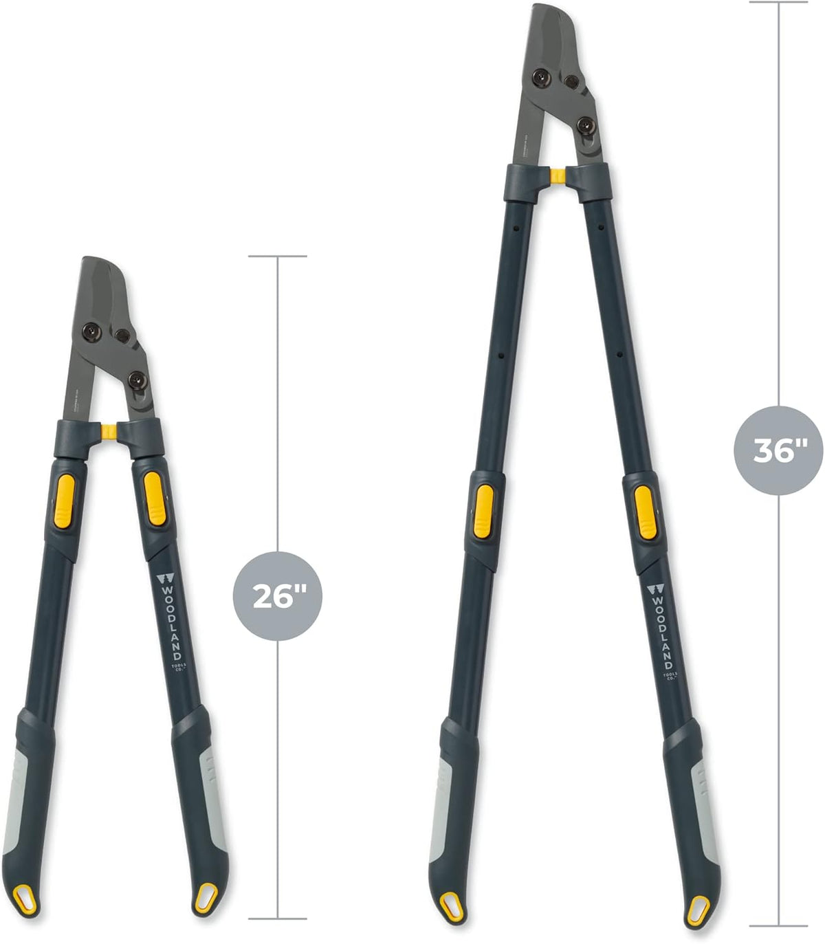 Woodland Tools Heavy Duty Extendable Lopper – 25 to 37 Inch Telescoping Branch Cutter with