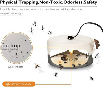 Flea Trap Refills 10 Packs, Flea Trap for Inside Your Home, Replacement Pads for Fleas Light, 7.1