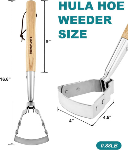 Hula Hoe Stirrup Hoe Mini for Weeding Action/Scuffle Loop Hoe Garden Tool 16Inch Hardwood Handle