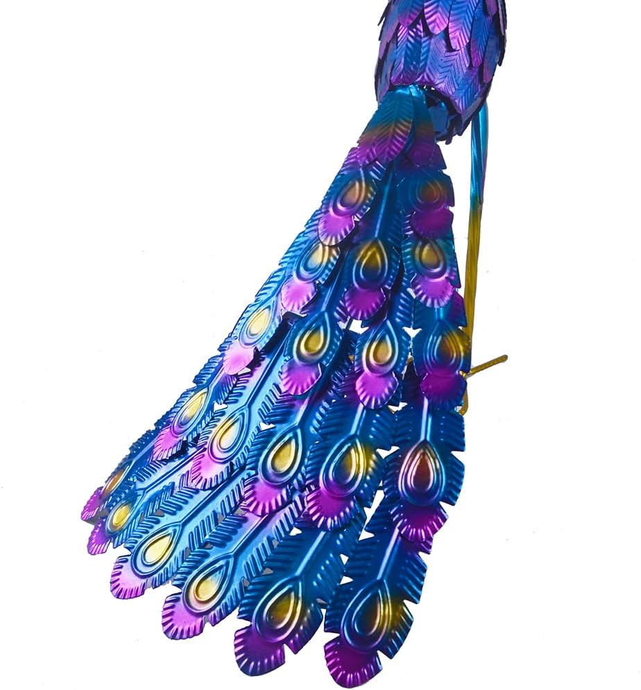 Small Peacock Statue Animal Sculpture Garden Decoration Metal Yard Art for Yard Outdoor Decoration