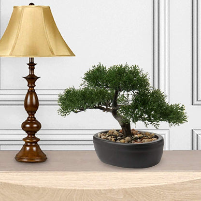 Artificial Bonsai Tree Juniper Faux Plants Indoor Small Fake Plants Decor with Ceramic Pots for