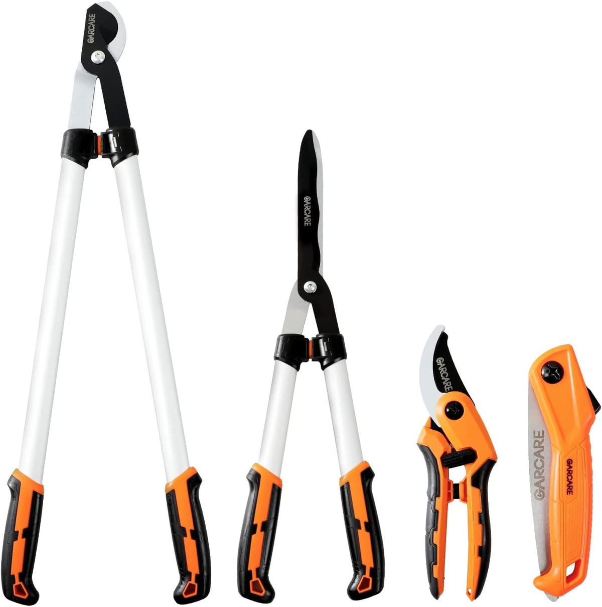 GARCARE 4 IN 1 Garden Shears Pruning Set with Bypass Pruning Shears Compound Lopper and Hedge