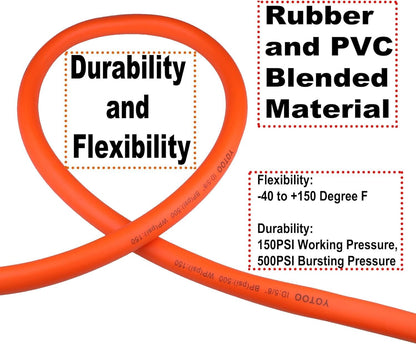 YOTOO Heavy Duty Hybrid Garden Water Hose 5/8-Inch by 25-Feet 150 PSI Kink Resistant, Flexible with