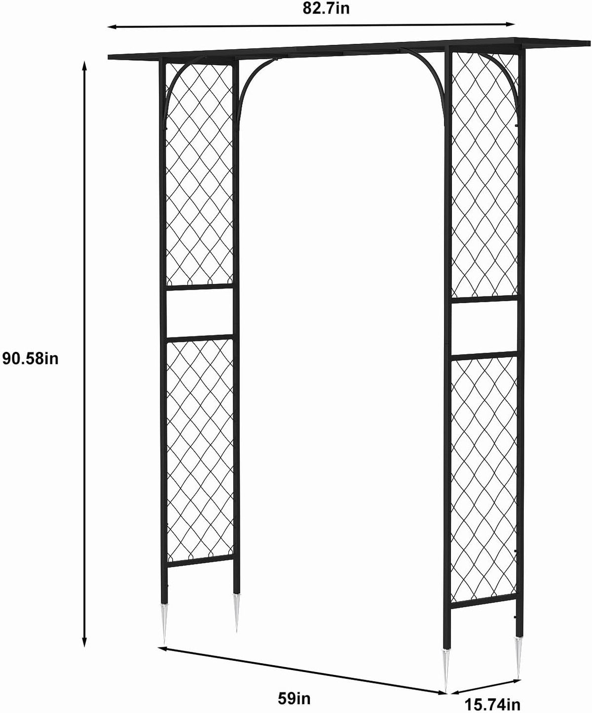 Zhongma Metal Garden Arbor, 83.5'' High x 82.7'' Wide, Outdoor Arch for Climbing Plant, Decorations