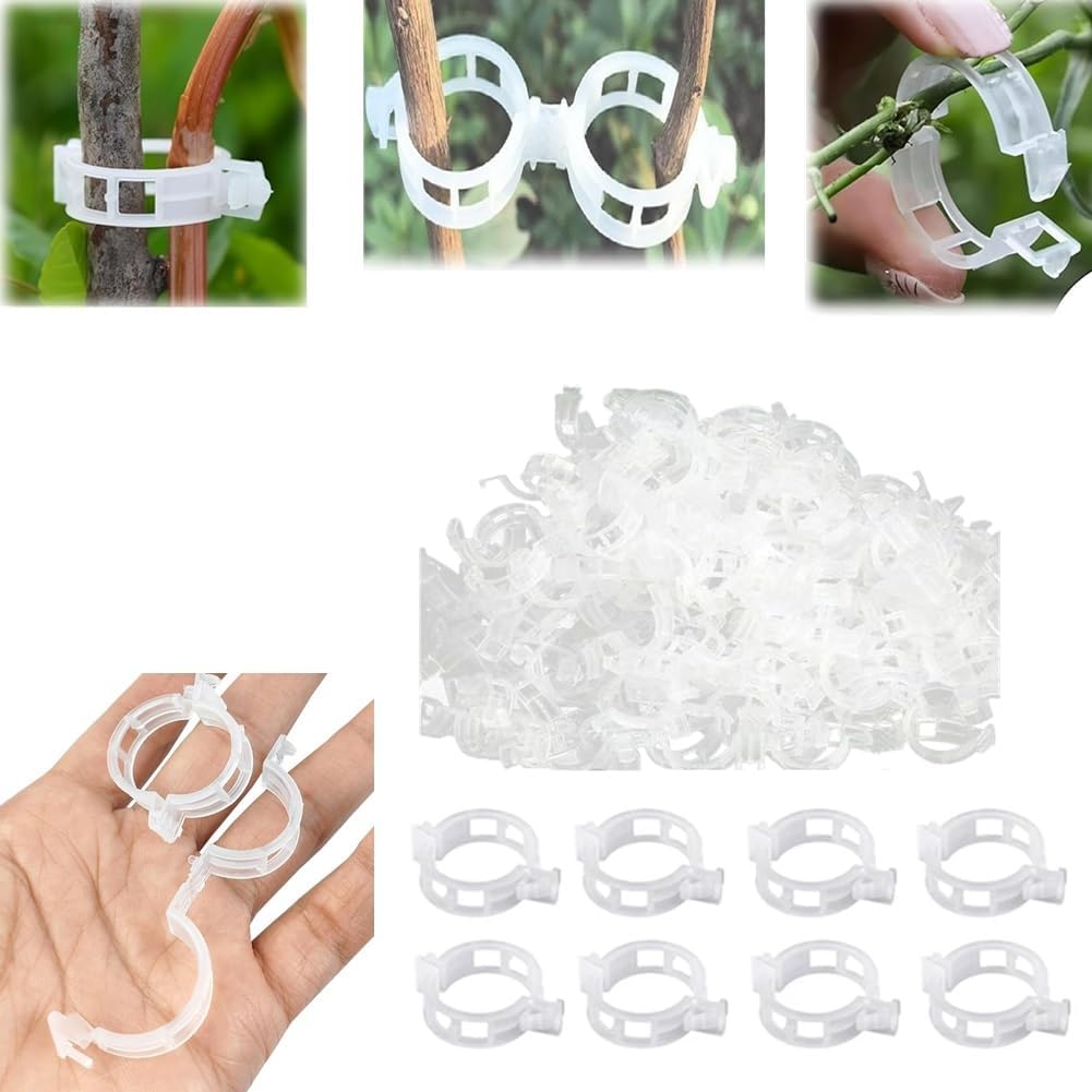 50PCS Plant Support Clips Reusable Tomato Clips Plastic Trellis Clips Garden Clips Secured Plastic