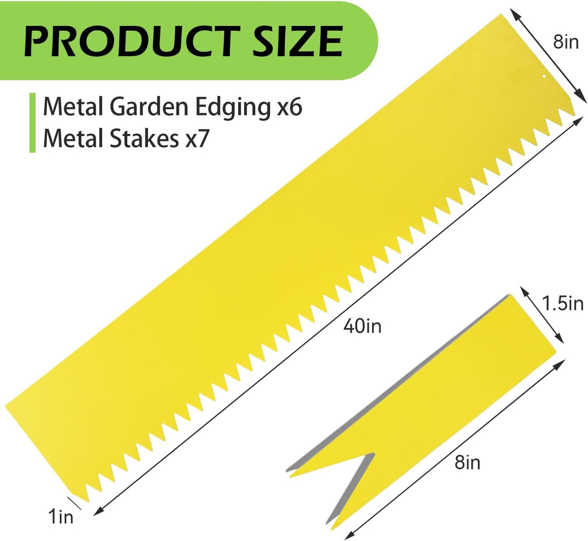 Landscape Edging Kit, Galvanized Steel Edging Landscape Lawn Edging Powder for Lawn Yard, Coated