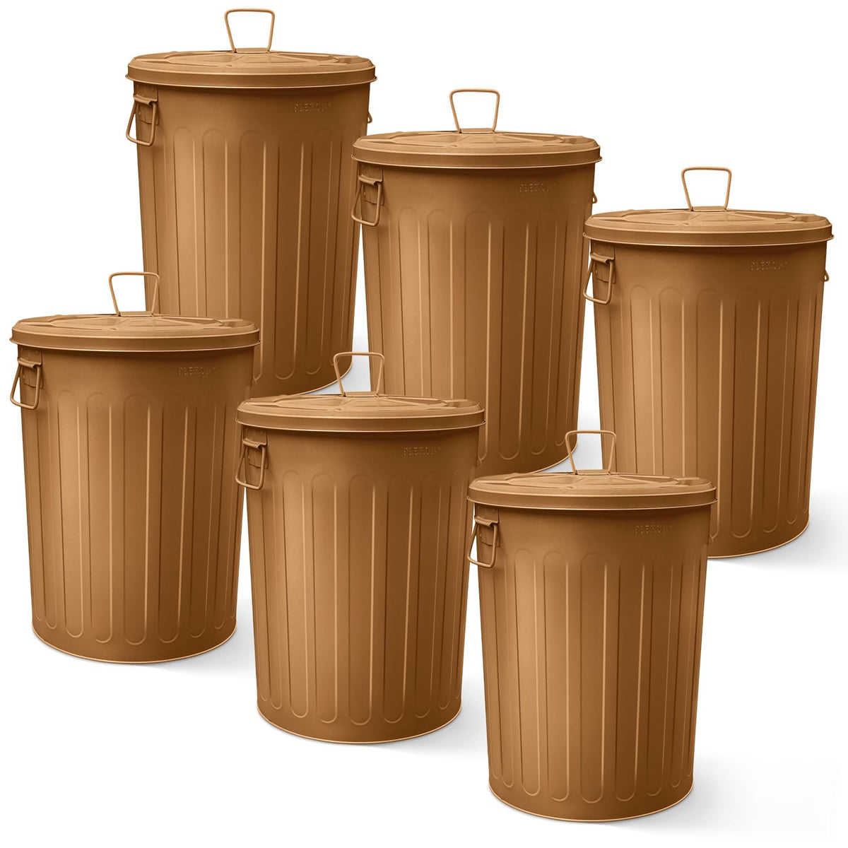 Plexon Large Metal Trash Can with Lid 20 Gallon, Decorative Outdoor Trash Can Heavy Duty Galvanized