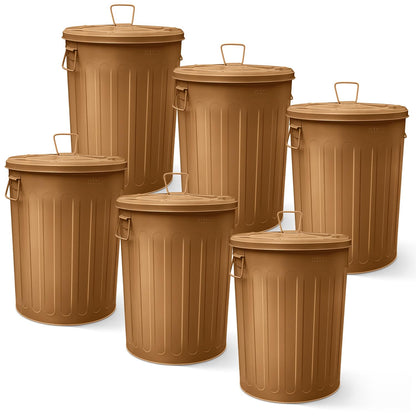 Plexon Large Metal Trash Can with Lid 20 Gallon, Decorative Outdoor Trash Can Heavy Duty Galvanized