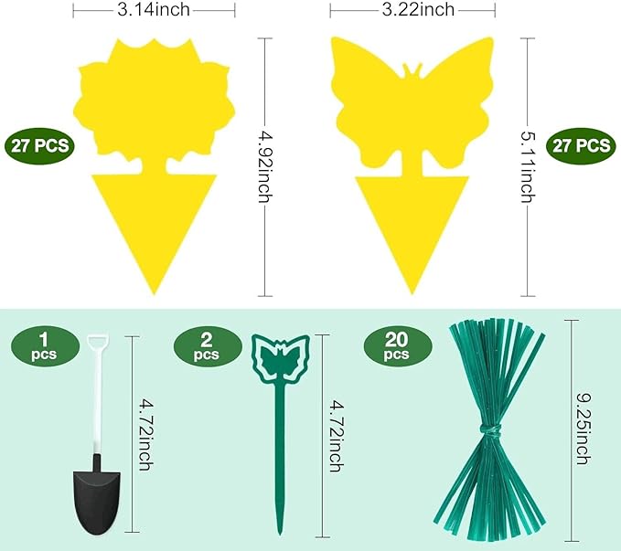 54 Pack Fruit Fly Trap for Indoor, Gnat Traps for House Indoor, Fungus Gnat Killer Sticky Traps for