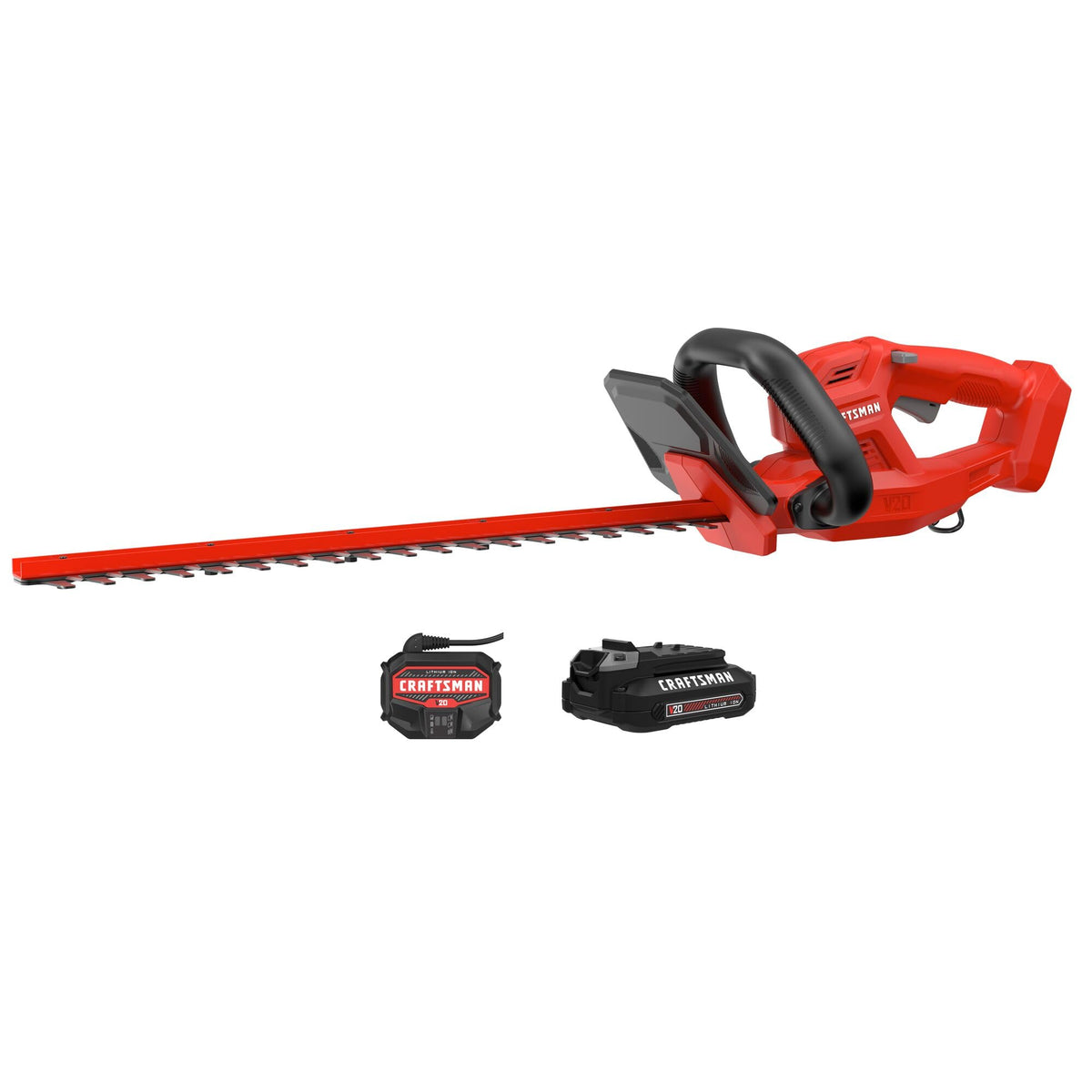 CRAFTSMAN V20 Cordless Hedge Trimmer with Battery and Charger Included, 20 in. Blade, Rechargeable