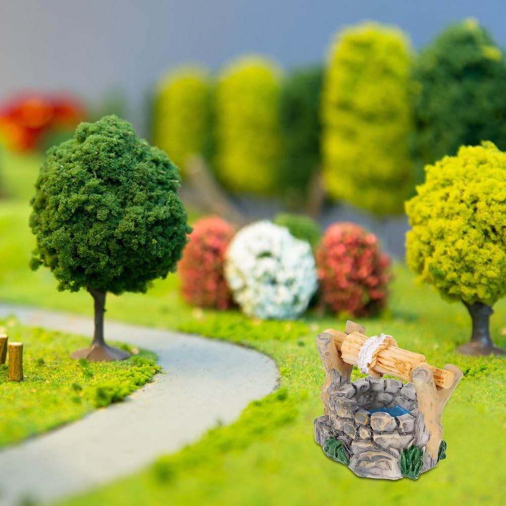 Garneck 24pcs Miniature Well Ornaments Fairy Garden Crafts Micro Statues for Scene Decor and