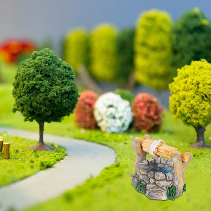 Garneck 24pcs Miniature Well Ornaments Fairy Garden Crafts Micro Statues for Scene Decor and