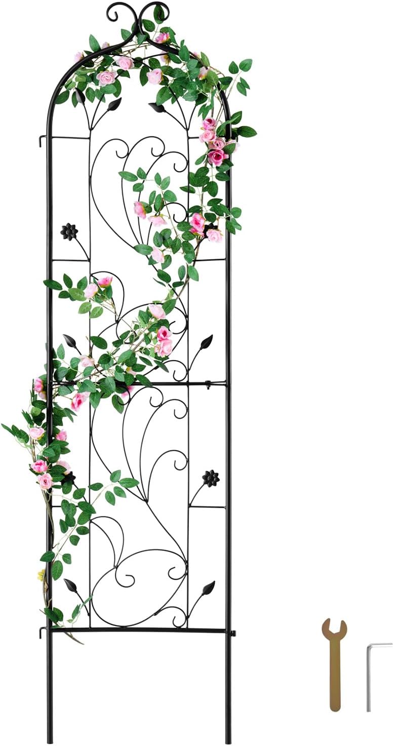 VEVOR 60 x 15 in, Rustproof Metal Garden Flower Trellis, Outdoor Climbing Rose & Cucumber Support