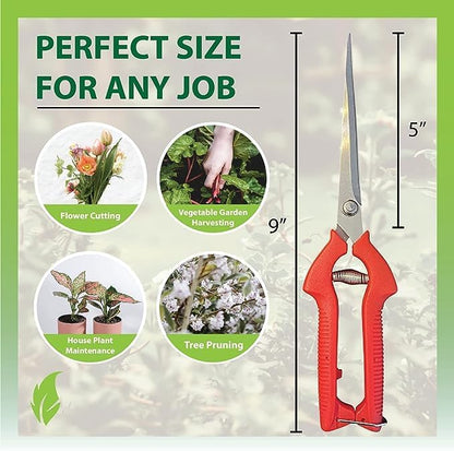 Garden Guru Extra Long Stainless Steel Pruner Pruning Shears Clippers Snips Sharp Bonsai Cutter