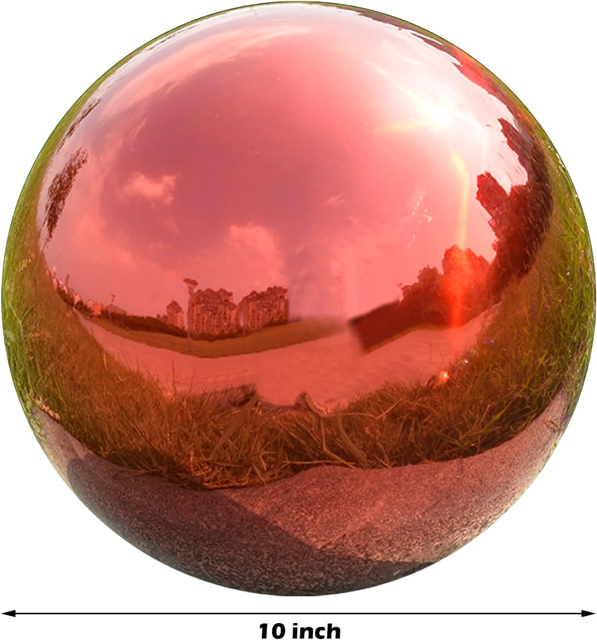 Nerien 10 Inch Gazing Ball, Stainless Steel Garden Mirror Globe, Polished Ornament Sphere, Hollow