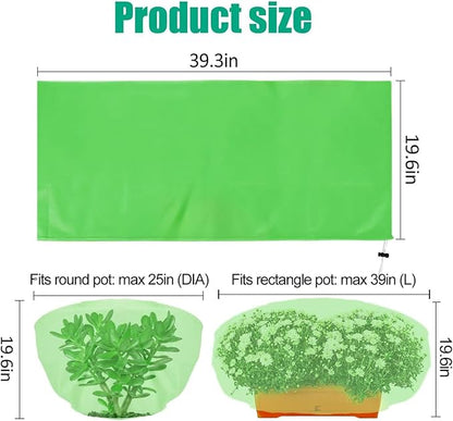 ANPHSIN 3 Pcs Plant Covers Freeze Protection - 19.6in x 39.3in Winter Shrub Plant Protection Bags
