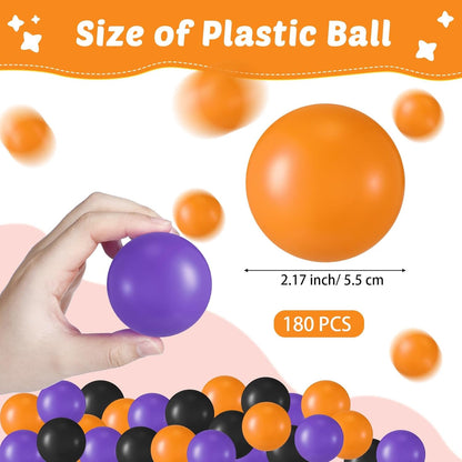 Shappy 180 Pcs Soft Plastic Balls for Toddlers, Crush Proof Ocean Balls Reusable for Photo Booth