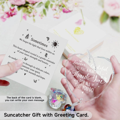 Thank You Gift Crystal Suncatcher Appreciation Gift for Women, Friend, Coworker, Teacher, Boss
