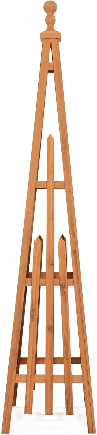 Wooden Obelisk Trellis The Ideal Support for Indoor and Outdoor Gardens, 67.5''H×14.5''W, Perfect