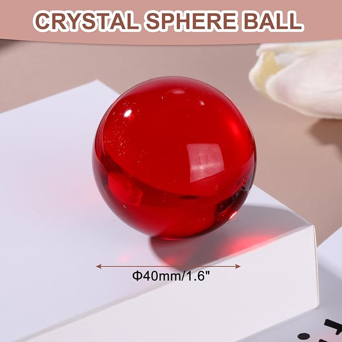 uxcell 40mm/1.6" Crystal Sphere Ball Glass Solid Decorative Sphere Crystal Ball Prop Ornament for