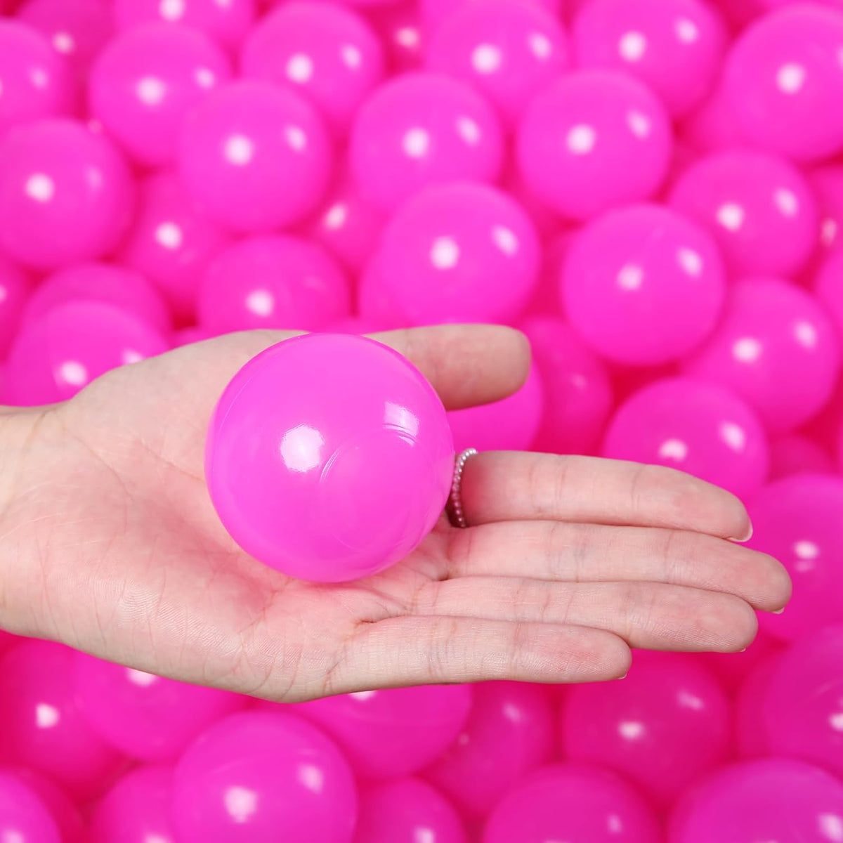 Ball Pit Balls for Kids, Plastic Refill 2.2 Inch Balls, 100 Pack, Bright Colors, Phthalate and BPA