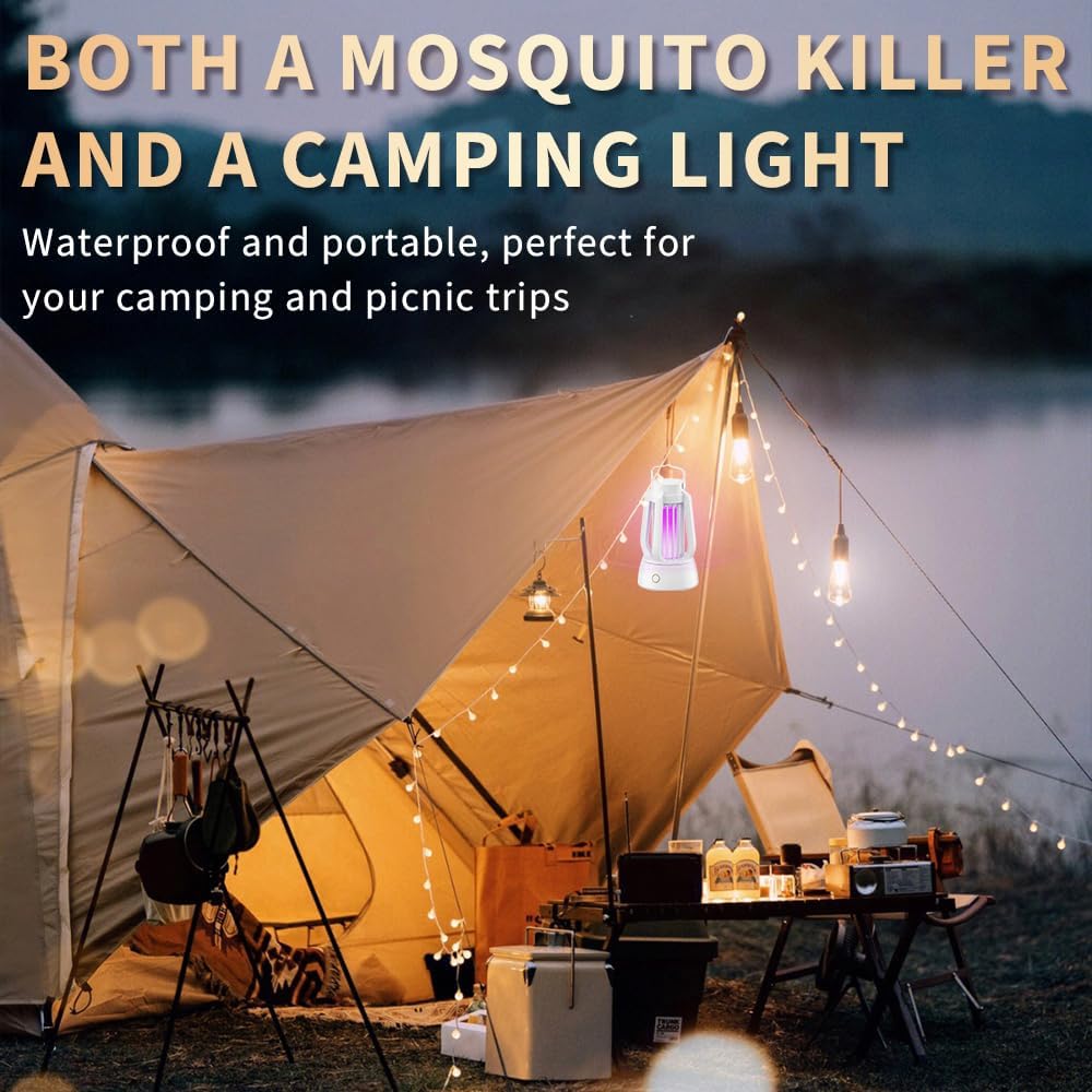 Bug Zapper Outdoor Indoor, Electric Fly Zapper with 4ft Power Cord, Three Modes Mosquito