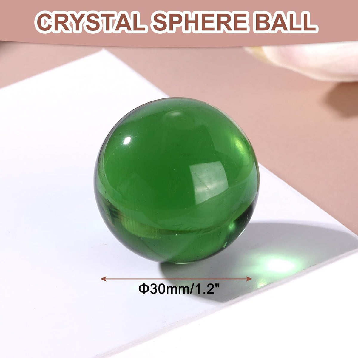 uxcell 30mm/1.2" Crystal Sphere Ball Glass Solid Decorative Sphere Crystal Ball Prop Ornament for