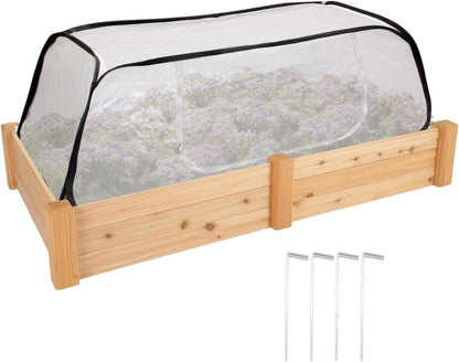 Raised Garden Bed Cover with Frame-4x2x1.3ft Garden Greenhouse Cover with Zipper Door,Garden Rows