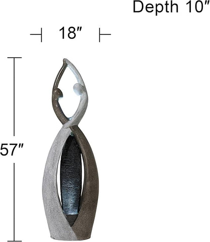 Dancing Couple 57" High Large Modern Indoor Outdoor Decor Faux Stone Floor Fountain with Light LED