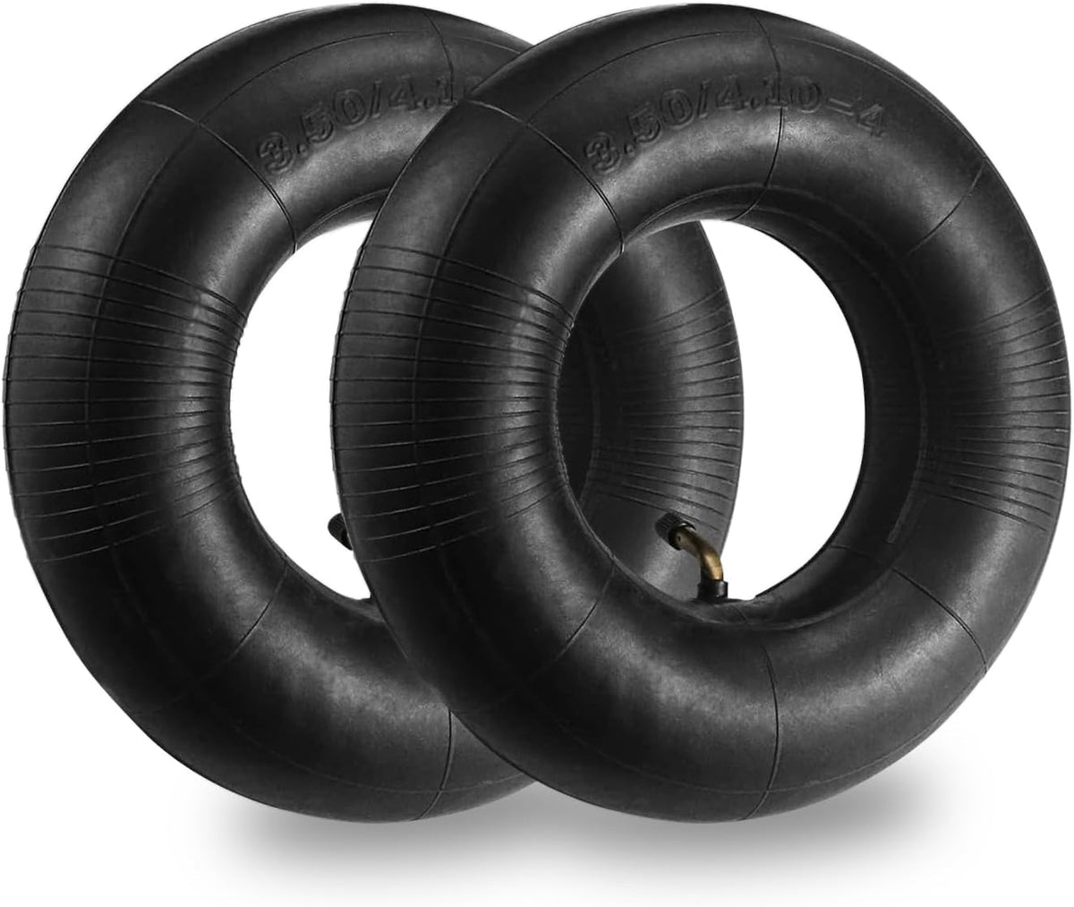 (2 PACK) 4.10/3.50-4 Inner Tube with TR-87 Bent Valve Stem,Replacement for Hand Trucks, Dolly, Lawn