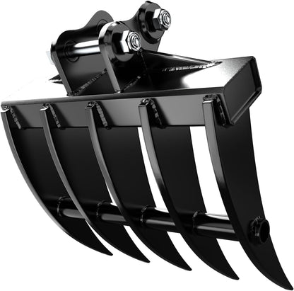 Mini Excavator Attachment Rake, Metal Wide Backhoe Rake Fit for 0.8T-1.5T Mini Excavators