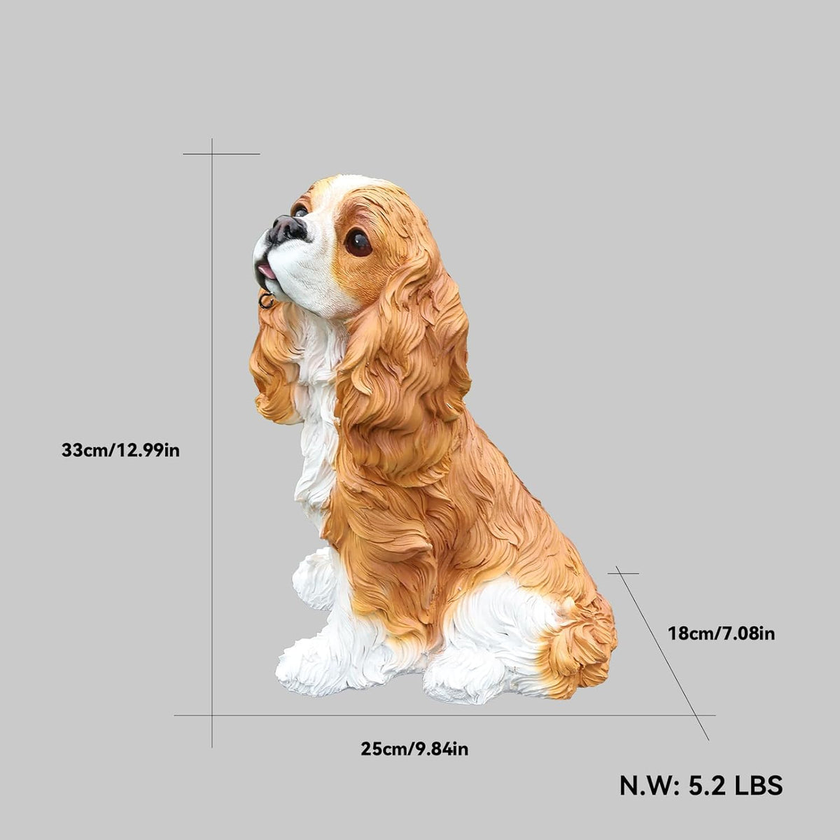Cavalier King Charles Spaniel Statue Outdoor Decorations – Dog Statues Outdoor Blenheim Cavalier
