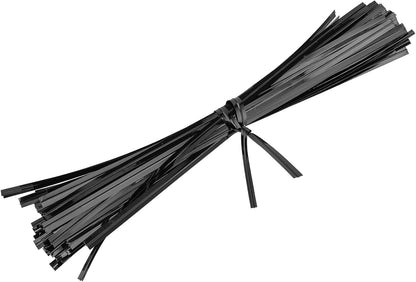 KEILEOHO 4000 PCS 6 Inch Plastic Black Twist Ties, Reusable Cable Tie, Metal Innercores Bag Coated