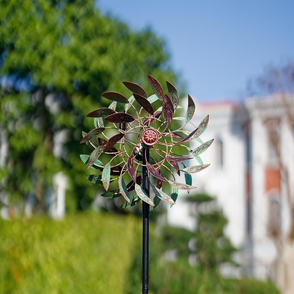 VEWOGARDEN 360° Outdoor Metal Wind Spinners Kinetic Wind Sculptures & Spinners for Yard Garden Lawn