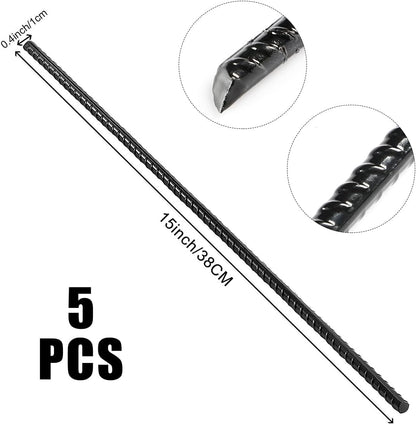 Ground Anchor Stakes, Heavy Duty Straight Rebar Stakes Forged 15inch Camping Stakes with Chisel