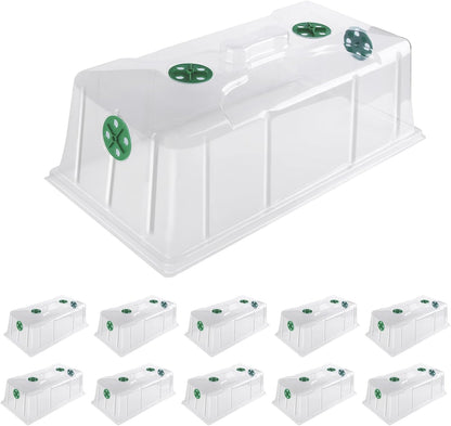 MIXC 10 Pack Humidity Dome 7" Tall Extra Strength, 1020 Growing Trays Cover, Propagation Seed
