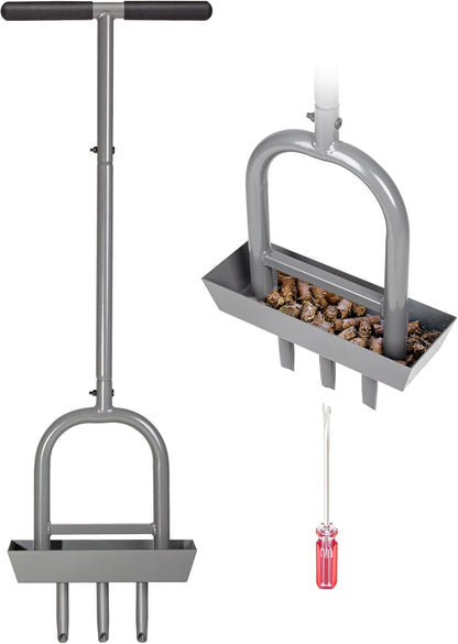Walensee Lawn Aerator Coring Tool with Soil Core Storage Tray, 38.2" Manual Yard Plug Aerator with
